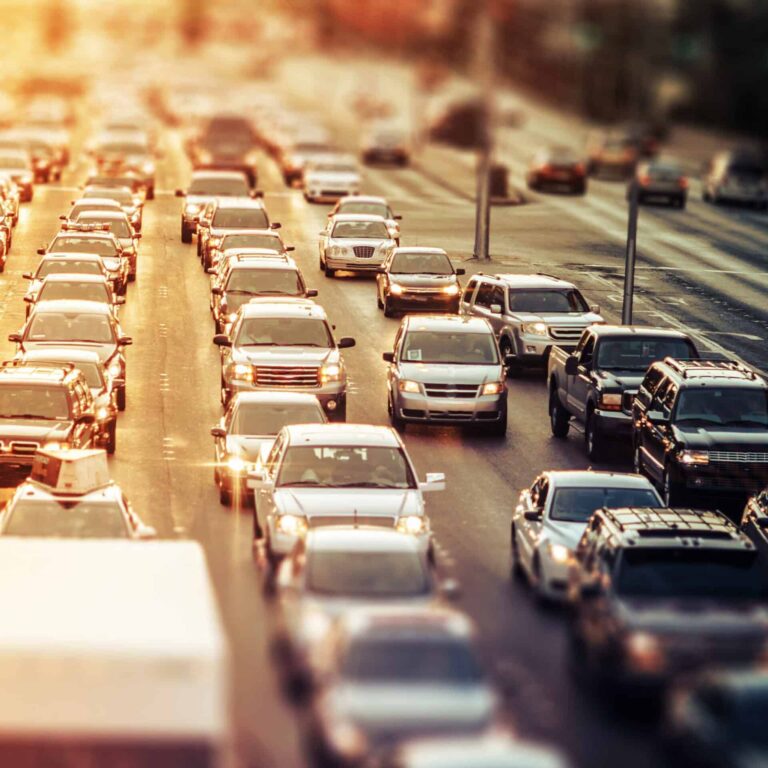 Highway Traffic at Sunset