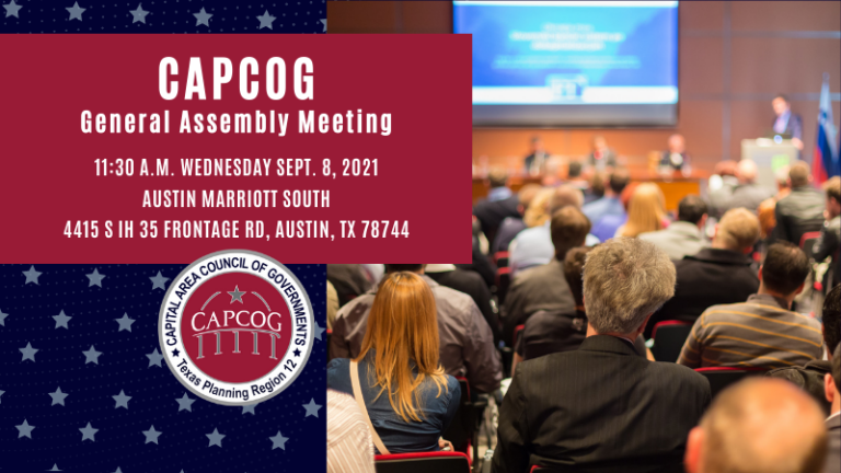 CAPCOG General Assembly graphic uploaded July 26, 2021 for September 2021 General Assembly