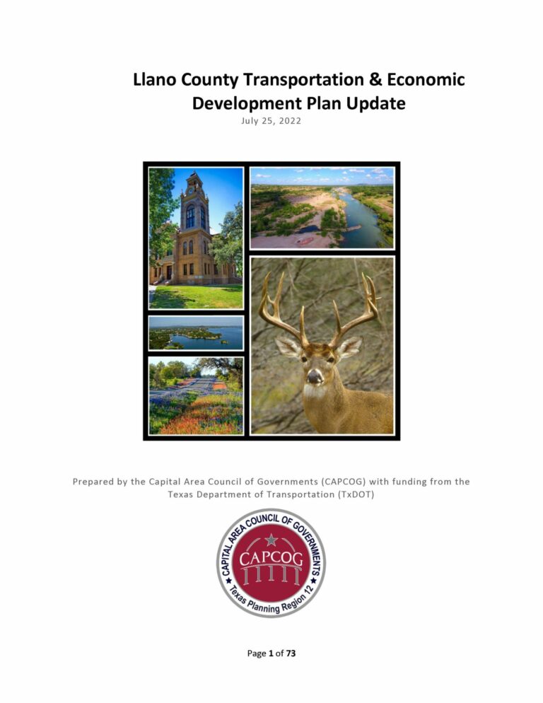 llano county transportation and economic development plan update