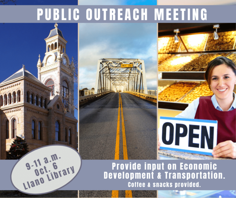 Llano County public Input meeting graphic uploaded October 5, 2021 Meeting October 6, 2021