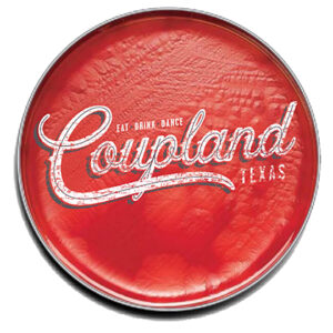 A logo that reads "Eat Drink Dance - Coupland, Texas"