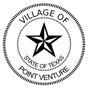A logo that reads "Village of Point Venture - State of Texas"