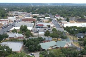 An aerial view of Elgin, Texas.