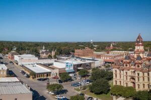 Aerial view of Lockhart, Texas