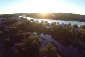 Aerial view of Marble Falls, Texas