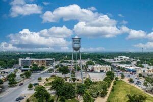 An aerial view of Round Rock, Texas.